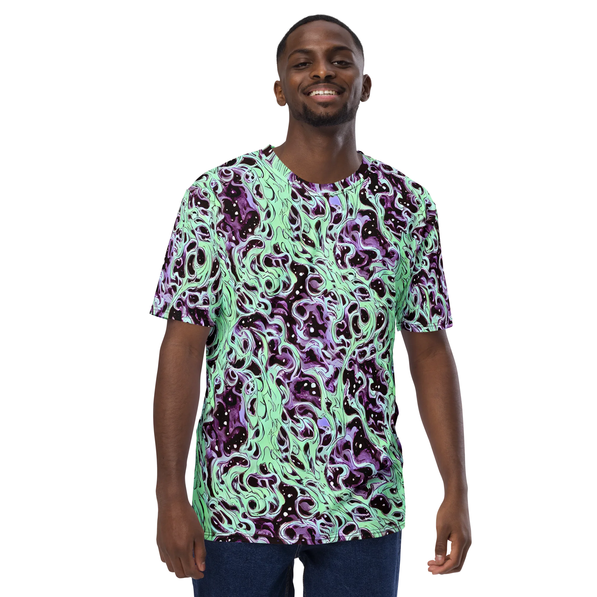 Lavender Lava on Men's Crew Neck T-Shirt — Front