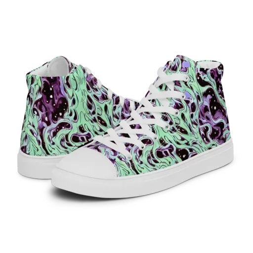 Lavender Lava on a Men's High Top Canvas Shoes