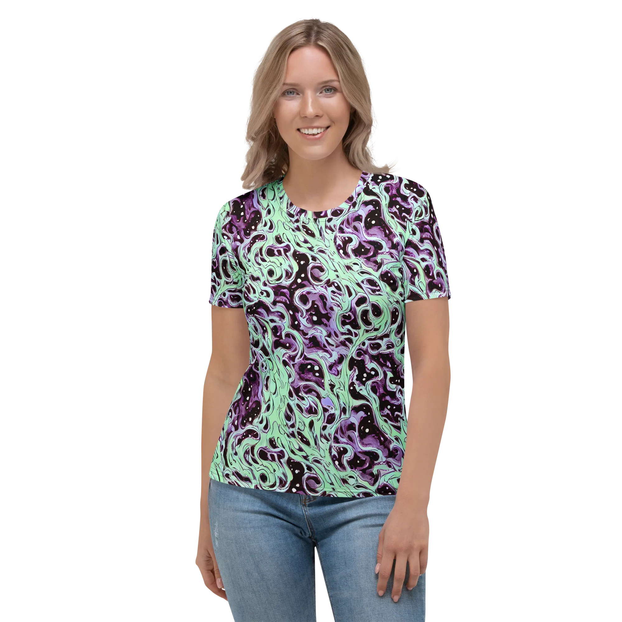Lavender Lava on Women's Crew Neck T-Shirt — Front
