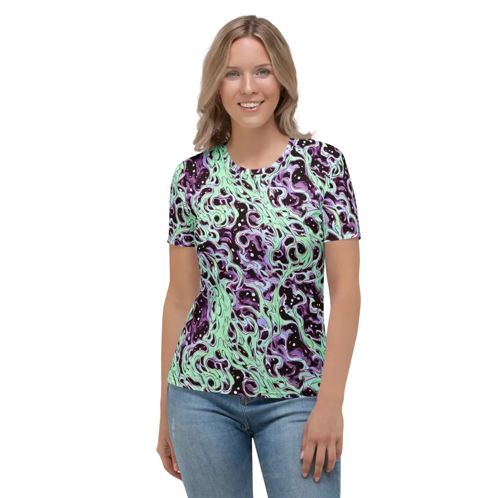 Lavender Lava on Women's Crew Neck T-Shirt — Front