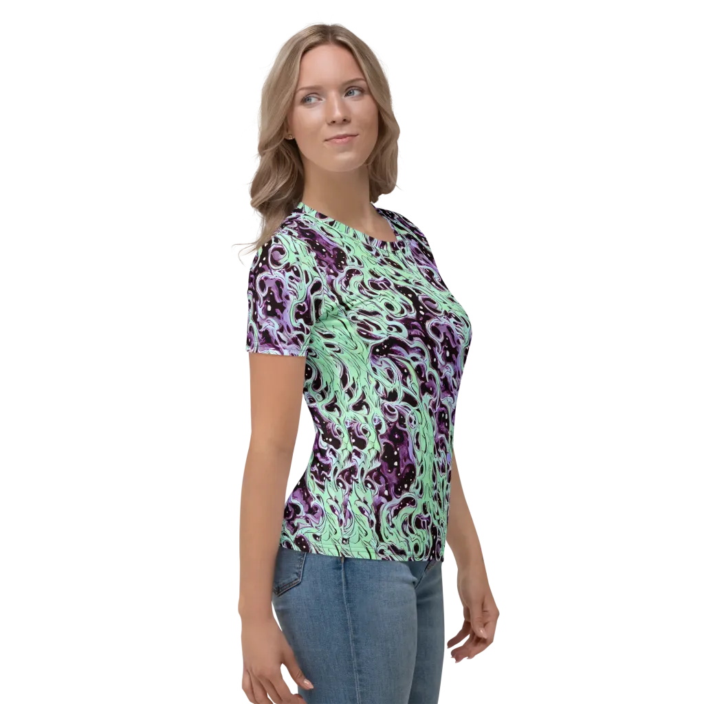 Lavender Lava on Women's Crew Neck T-Shirt — Right