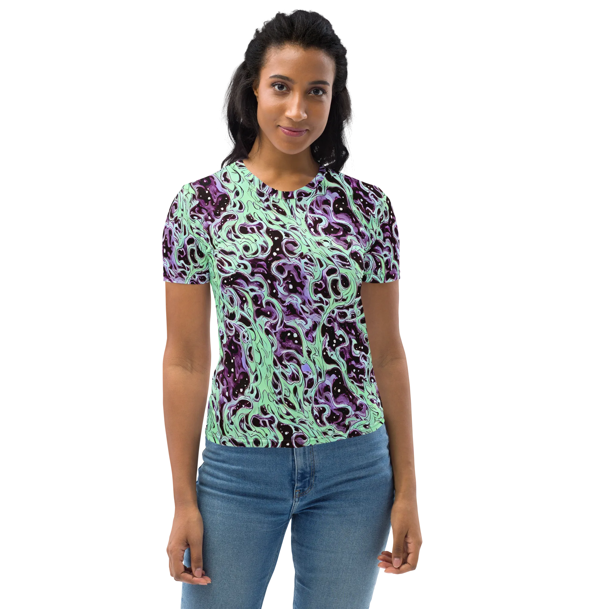 Lavender Lava on Women's Crew Neck T-Shirt — Front