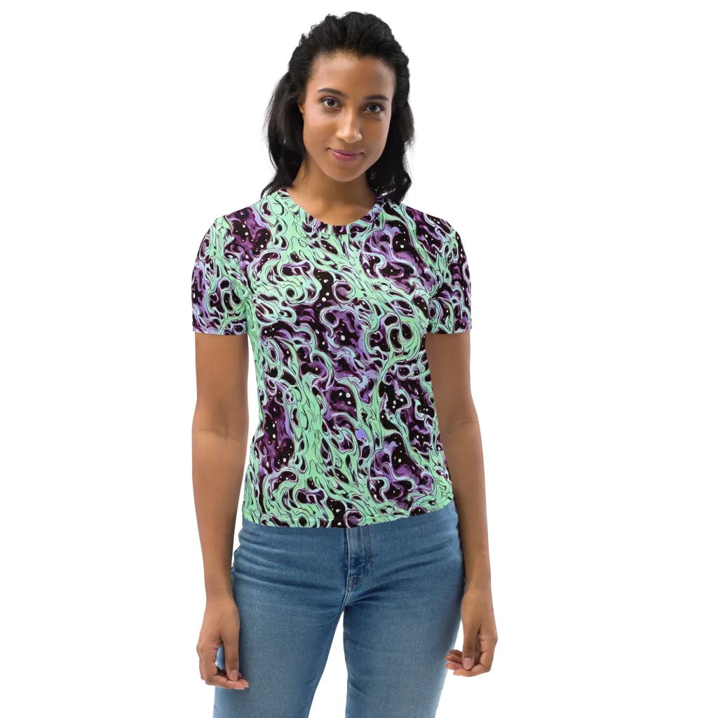 Lavender Lava on Women's Crew Neck T-Shirt — Front