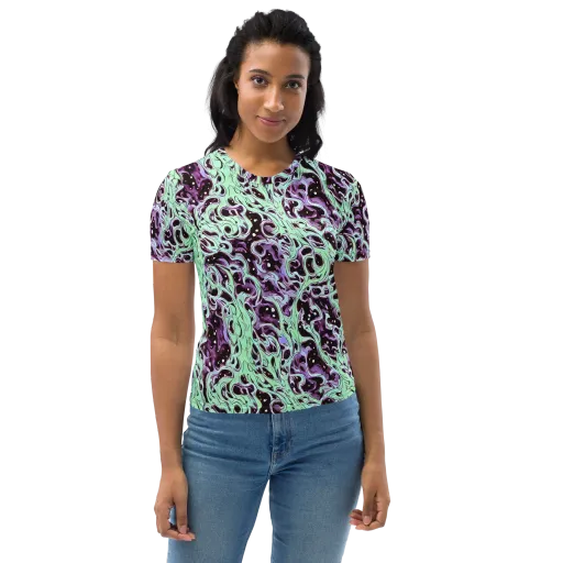 Lavender Lava on a Women's Crew Neck T-Shirt