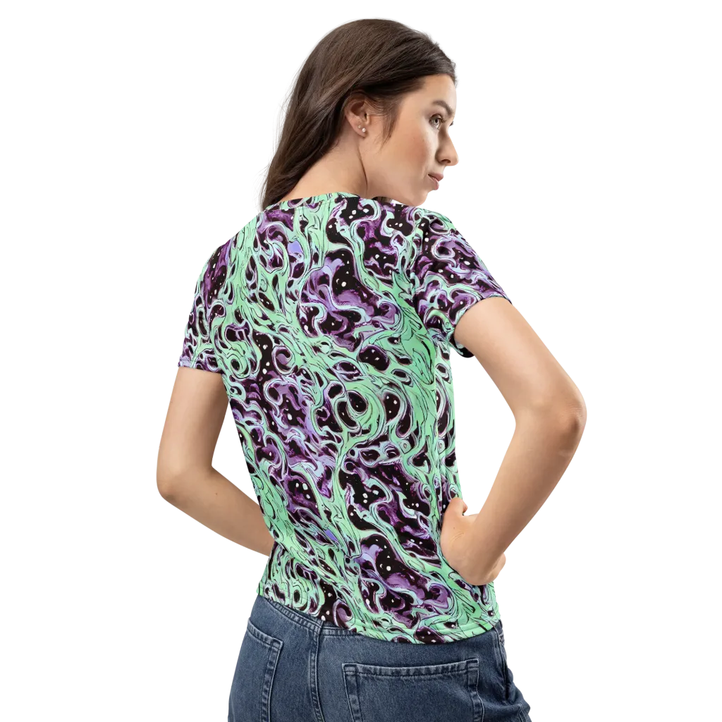 Lavender Lava on Women's Crew Neck T-Shirt — Back