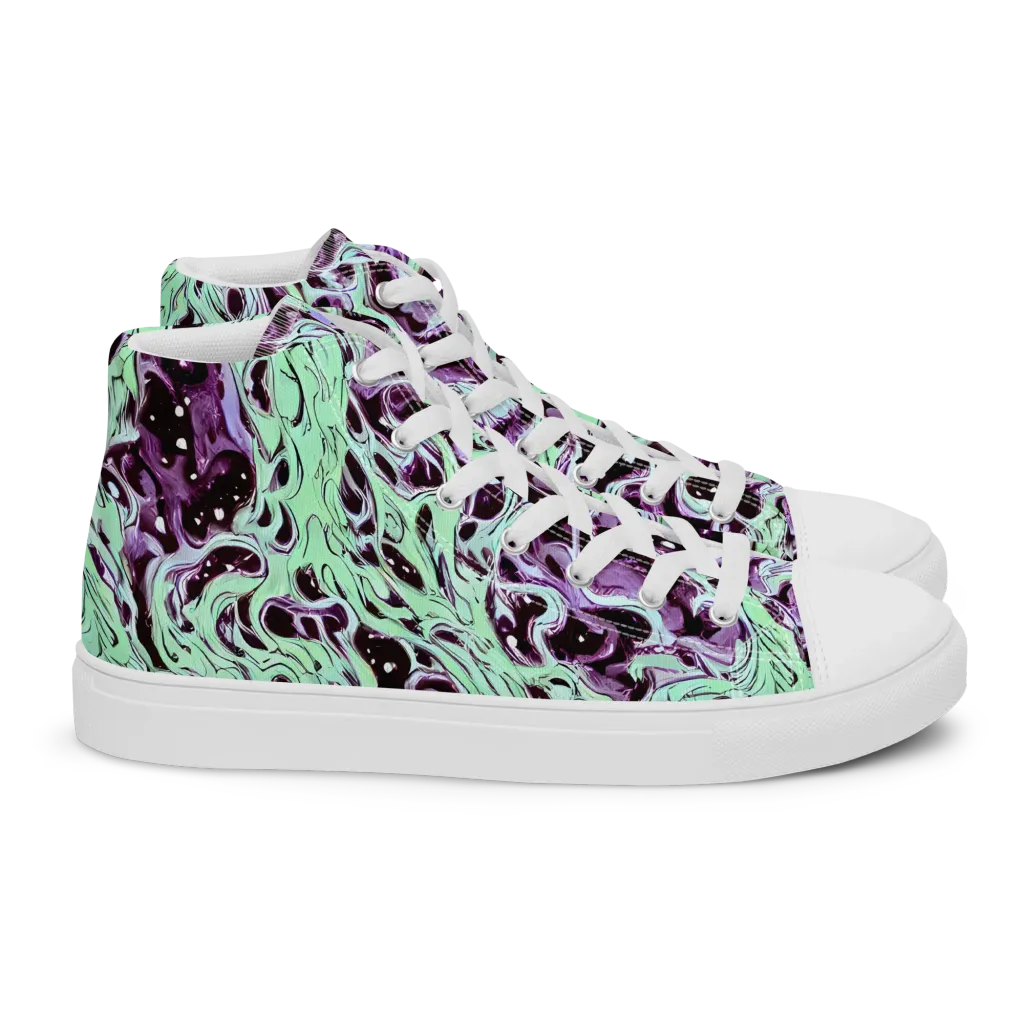 Lavender Lava on Women's High Top Canvas Shoes — Right