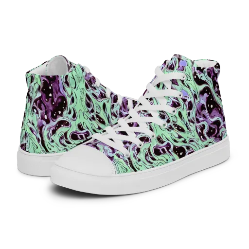 Lavender Lava on a Women's High Top Canvas Shoes