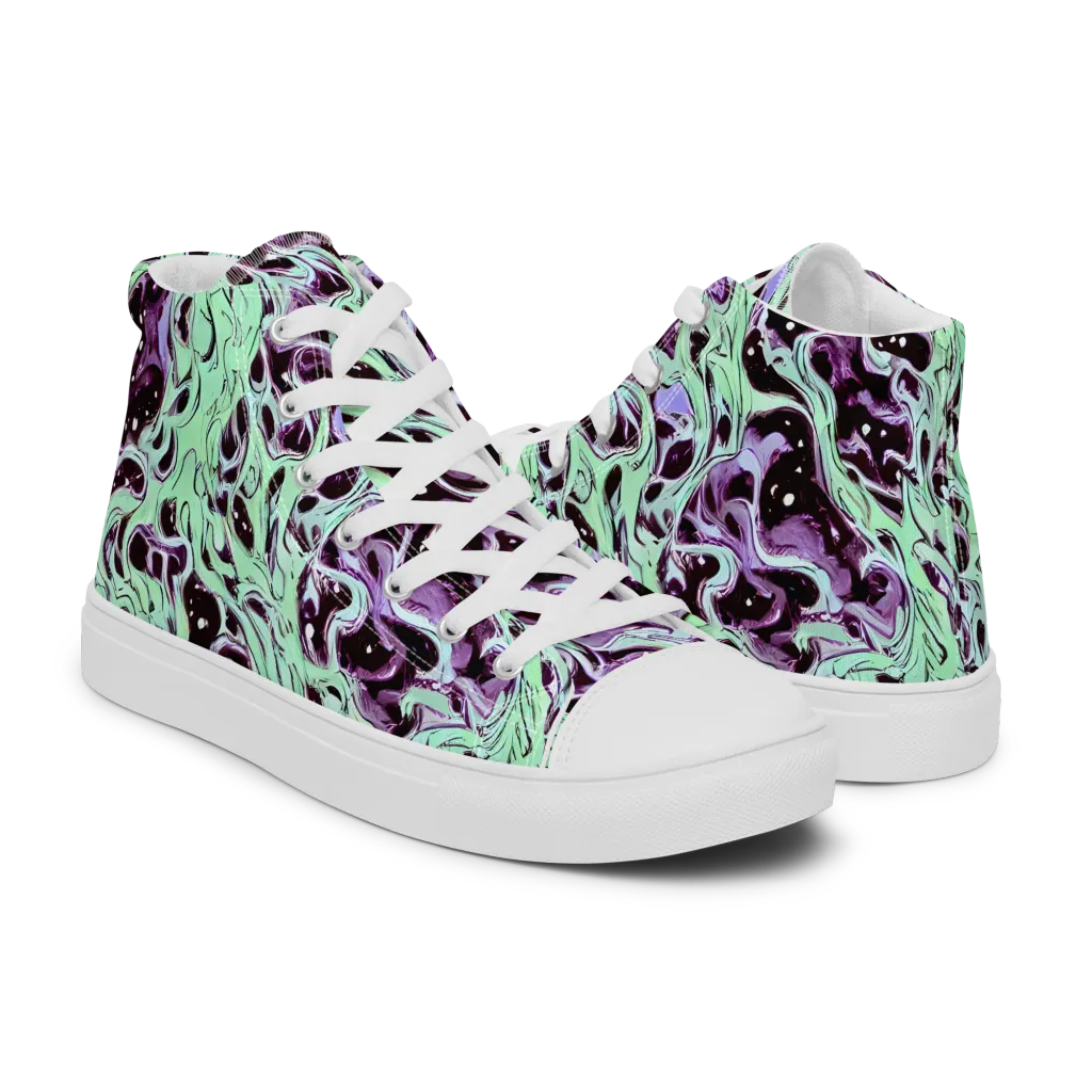 Lavender Lava on Women's High Top Canvas Shoes — Right