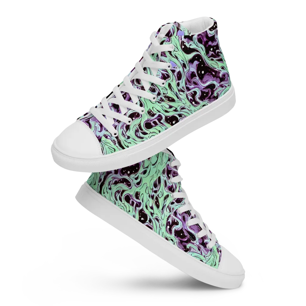 Lavender Lava on Women's High Top Canvas Shoes — Front