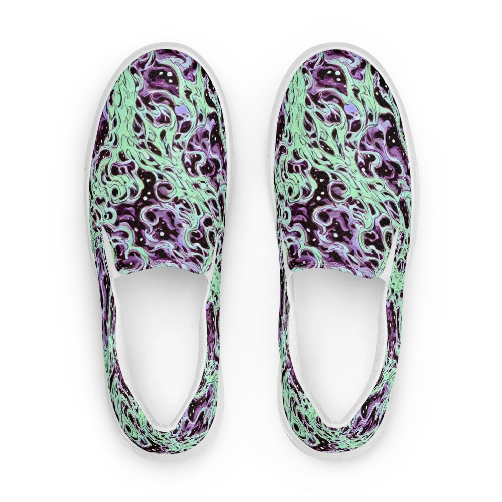 Lavender Lava on Men's Slip-On Canvas Shoes — Front