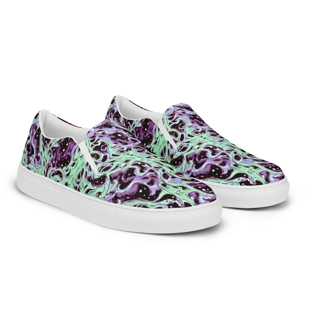 Lavender Lava on Men's Slip-On Canvas Shoes — Right Front