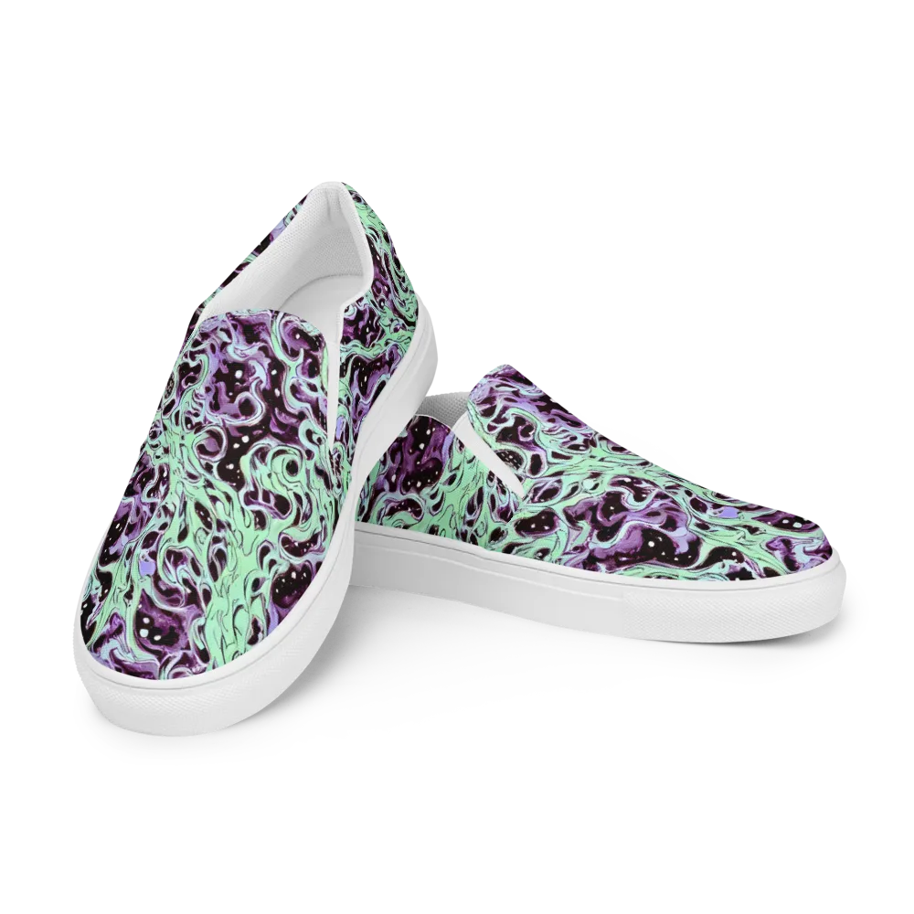 Lavender Lava on Men's Slip-On Canvas Shoes — Left Front
