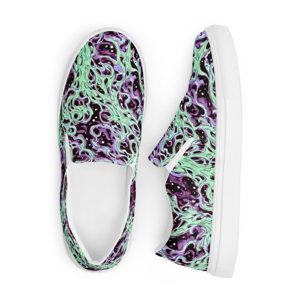 Lavender Lava on Men's Slip-On Canvas Shoes — Front