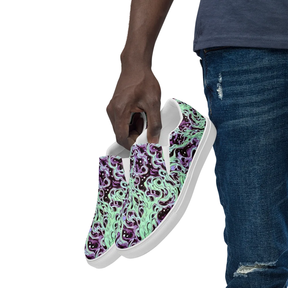 Lavender Lava on Men's Slip-On Canvas Shoes — Left Front