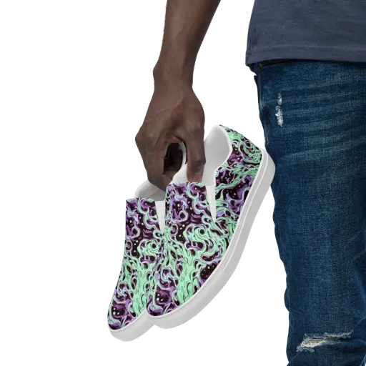 Lavender Lava on a Men's Slip-On Canvas Shoes