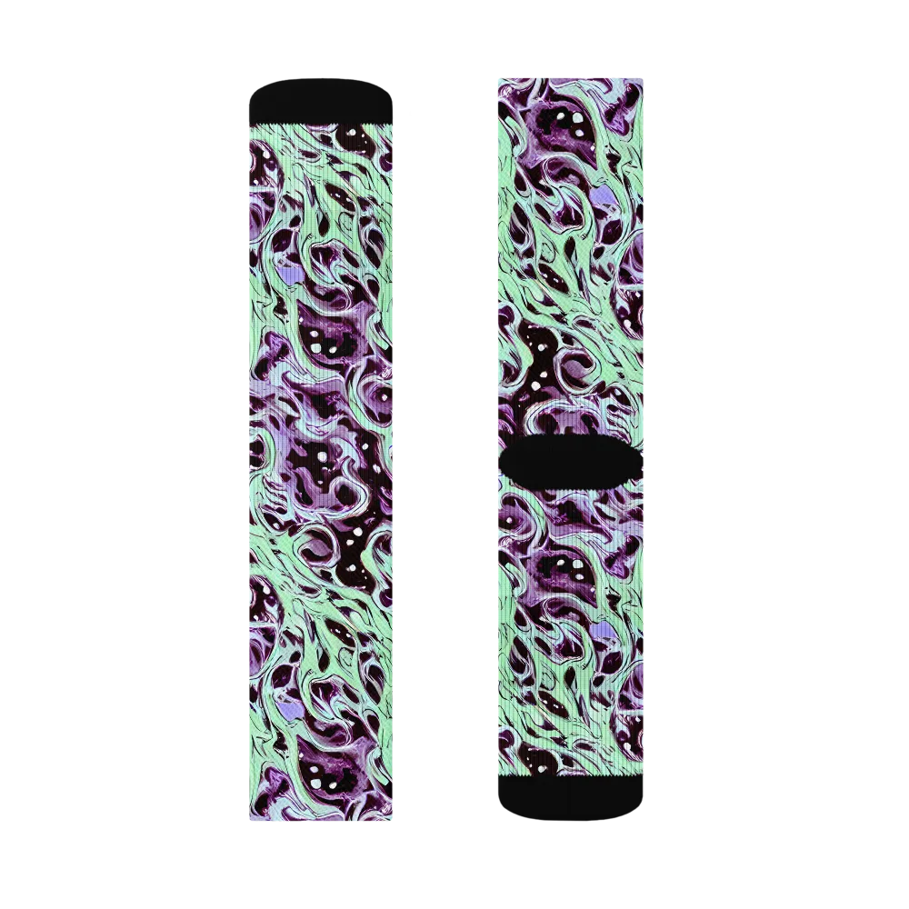 Lavender Lava on Socks — Left Sock