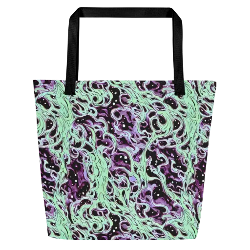 Lavender Lava on a Large Tote Bag W/ Pocket