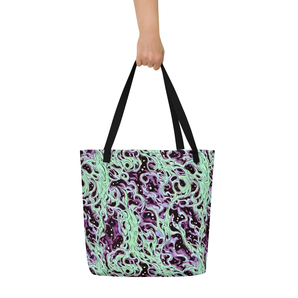 Lavender Lava on Large Tote Bag W/ Pocket — Front