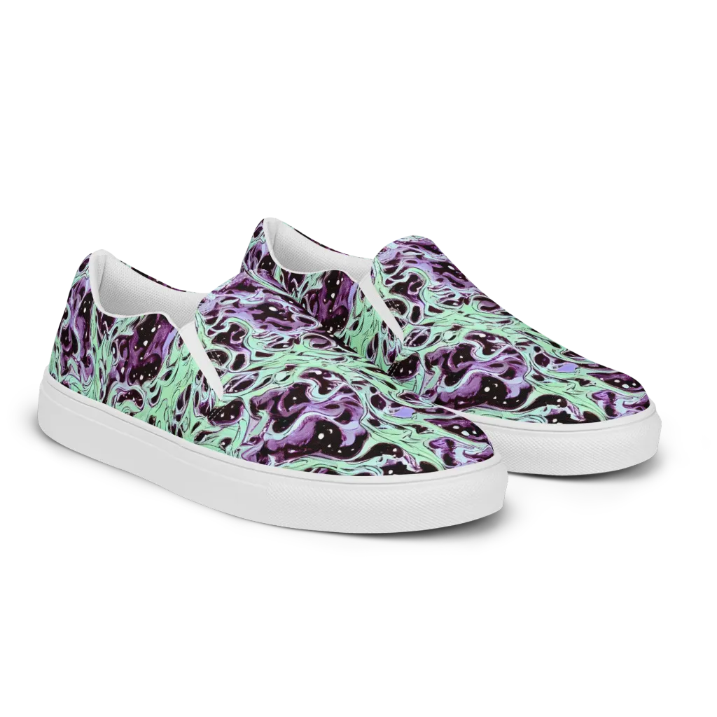 Lavender Lava on Women's Slip-On Canvas Shoes — Right Front