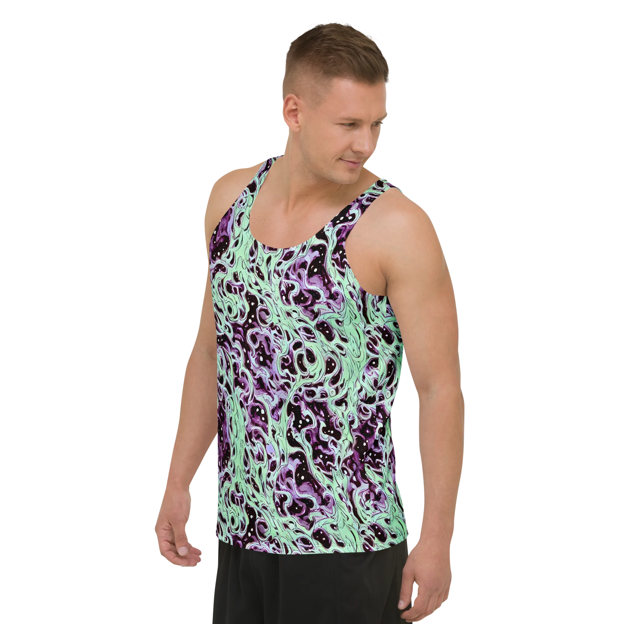 Lavender Lava on Men's Tank Top — Left Front