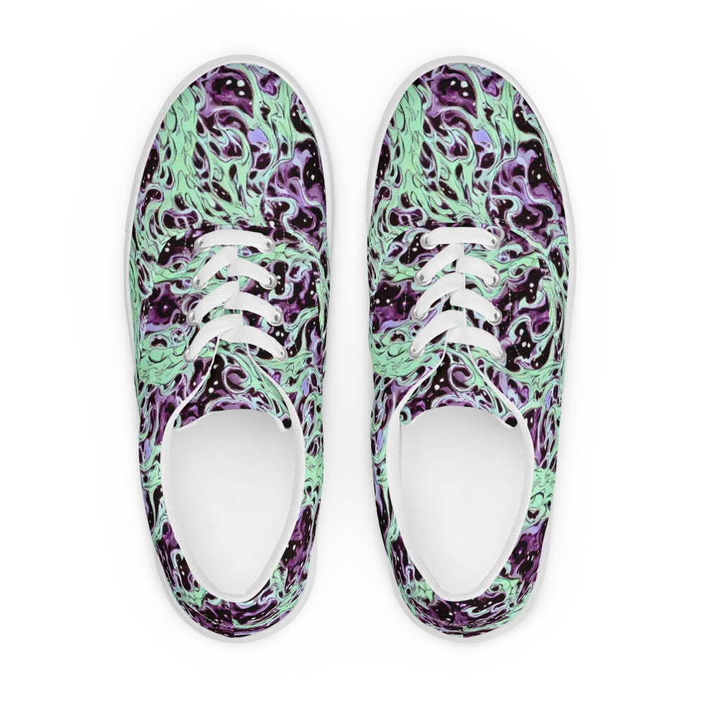 Lavender Lava on Men's Lace-Up Canvas Shoes — Front
