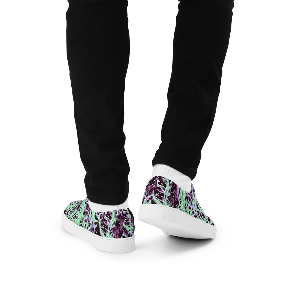 Lavender Lava on Men's Lace-Up Canvas Shoes — Back