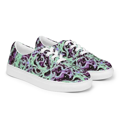 Lavender Lava on a Men's Lace-Up Canvas Shoes