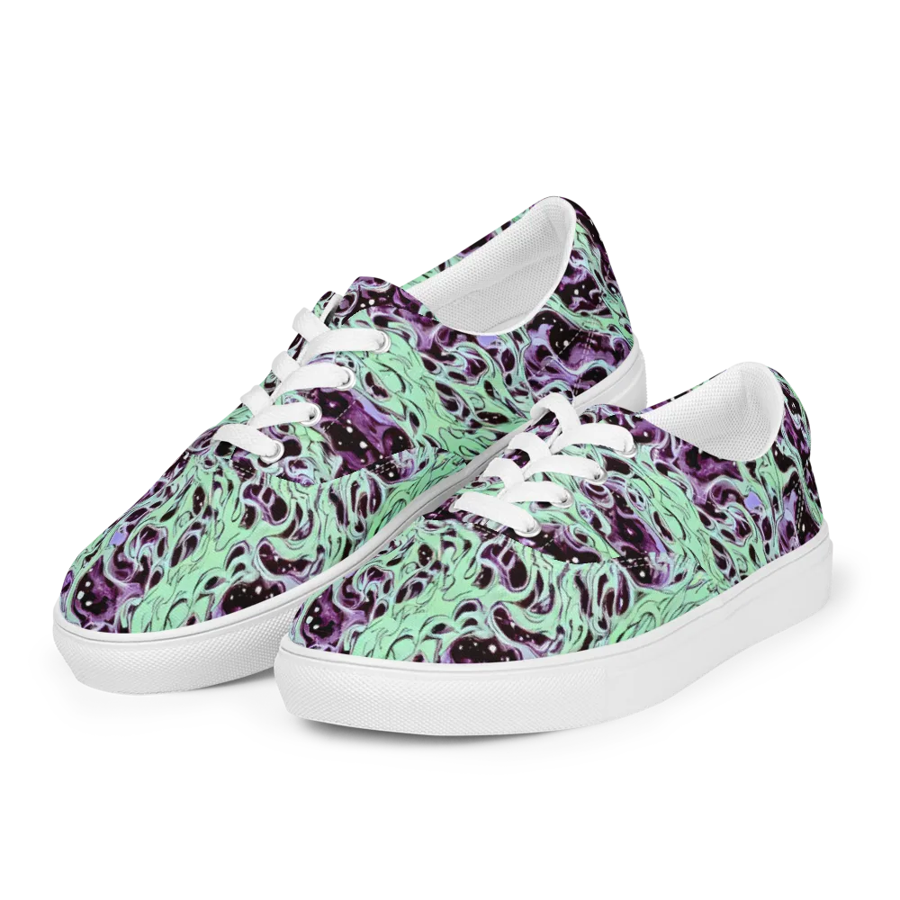 Lavender Lava on Men's Lace-Up Canvas Shoes — Left Front