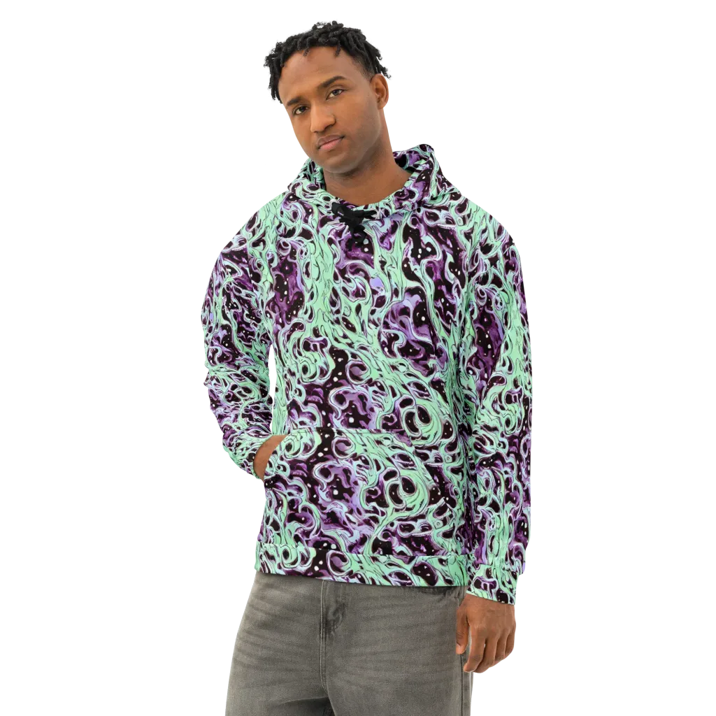 Lavender Lava on Cotton Hoodie — Left Front