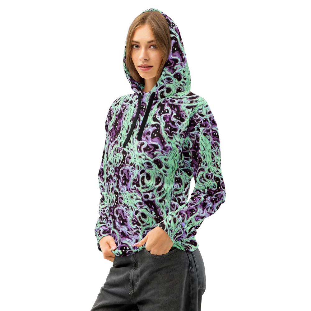 Lavender Lava on Cotton Hoodie — Left Front