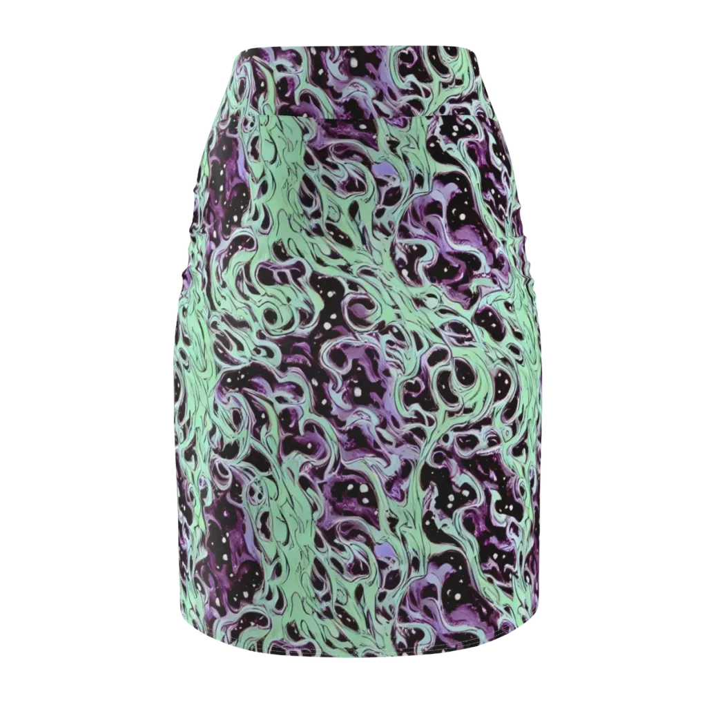 Lavender Lava on Pencil Skirt — Back