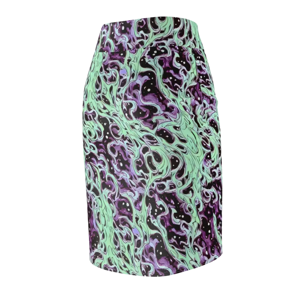 Lavender Lava on Pencil Skirt — Back Side