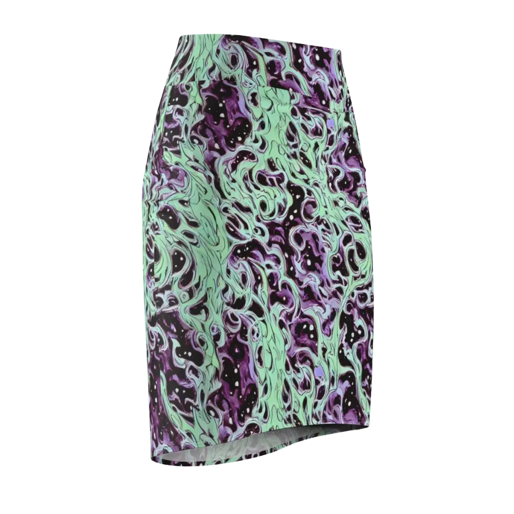 Lavender Lava on Pencil Skirt — Front Side