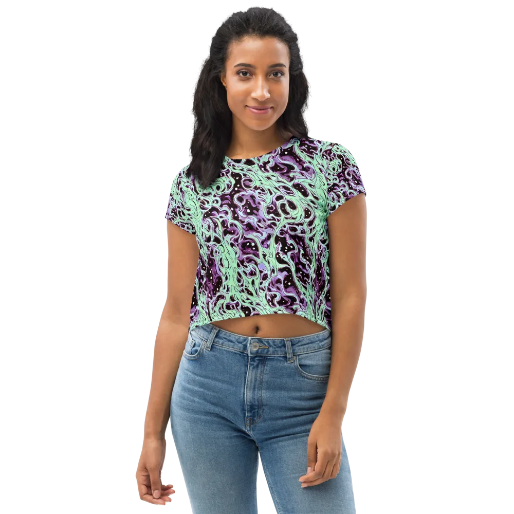 Lavender Lava on Crop Tee — Front