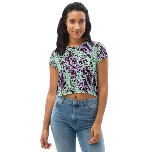 Lavender Lava on a Crop Tee
