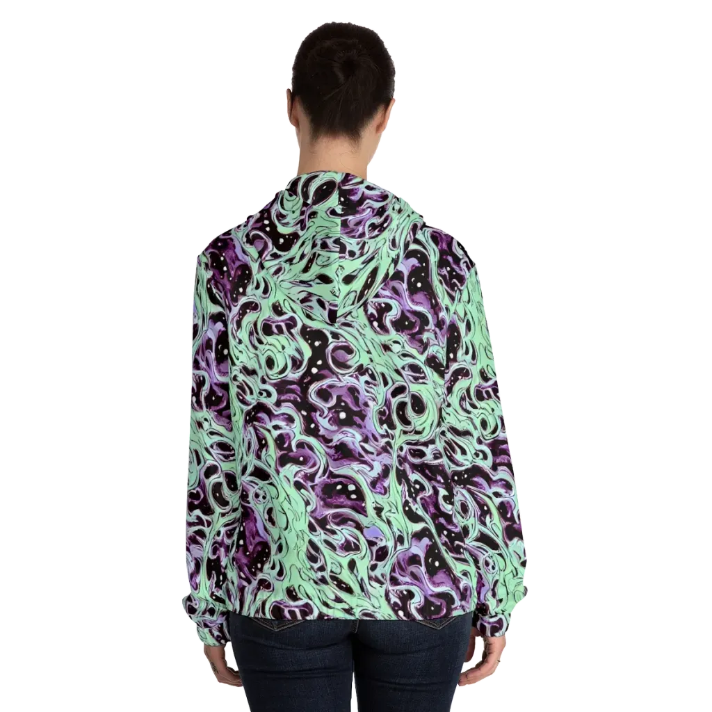 Lavender Lava on Women's Full-Zip Hoodie — Back On Person