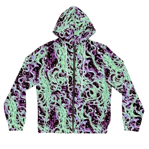 Lavender Lava on a Women's Full-Zip Hoodie