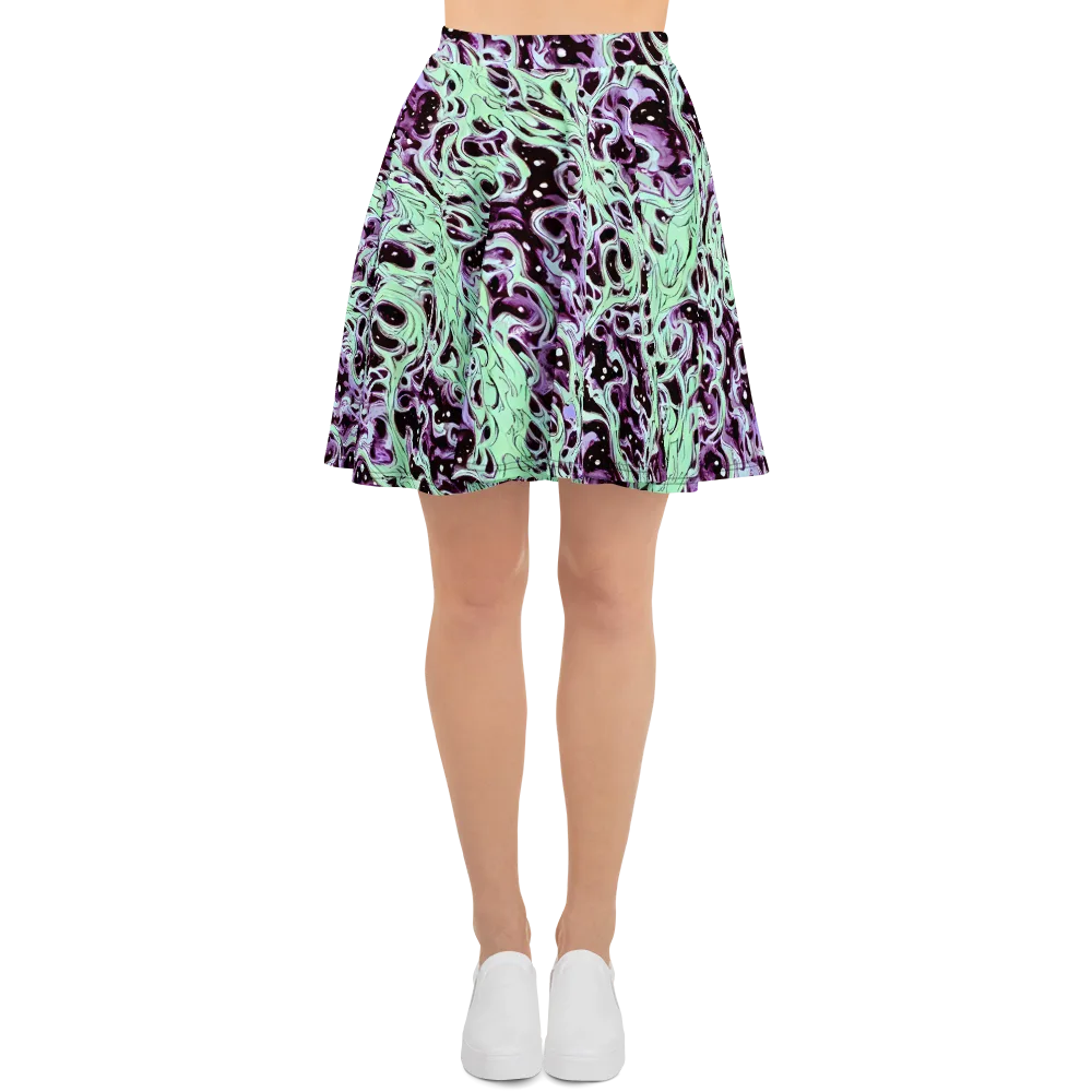 Lavender Lava on Skater Skirt — Front