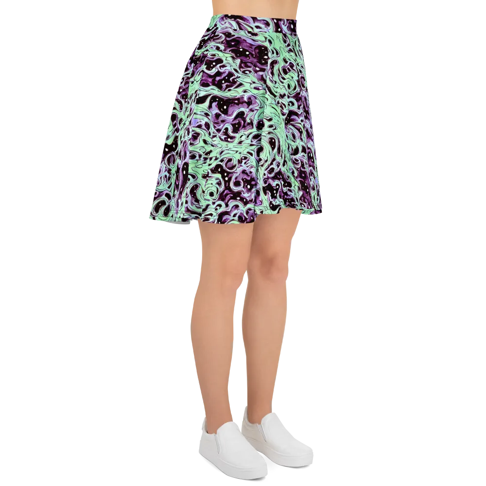 Lavender Lava on Skater Skirt — Right
