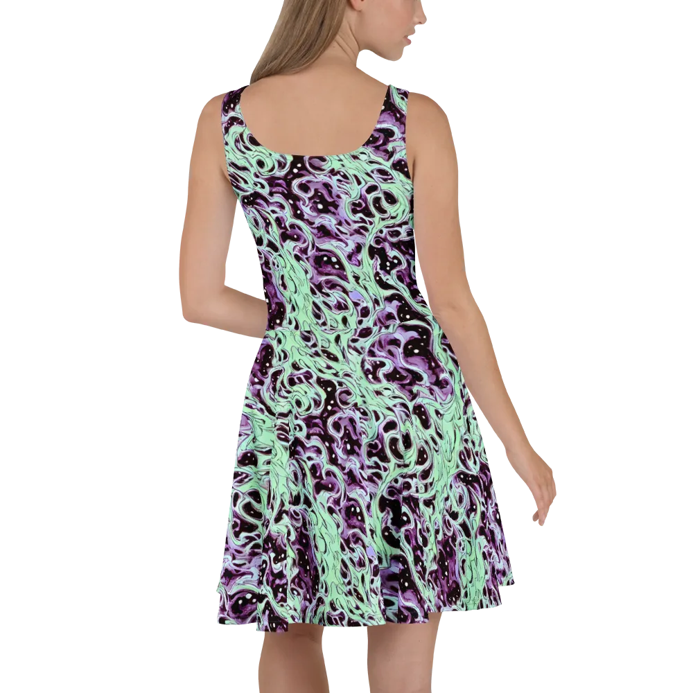 Lavender Lava on Skater Dress — Back