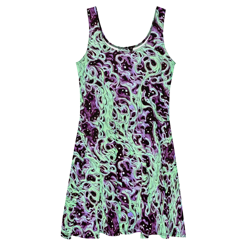 Lavender Lava on Skater Dress — Front