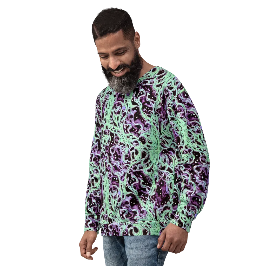 Lavender Lava on Sweatshirt — Left Front