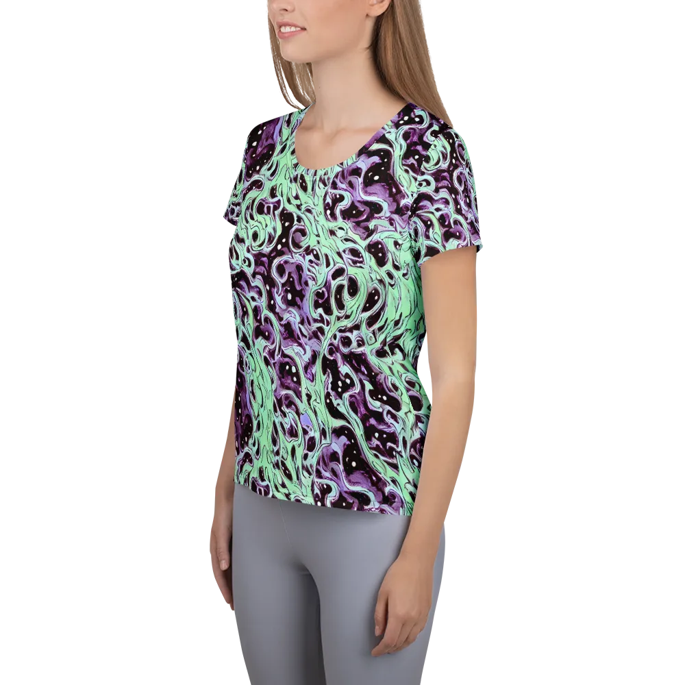 Lavender Lava on Women's Athletic T-Shirt — Left
