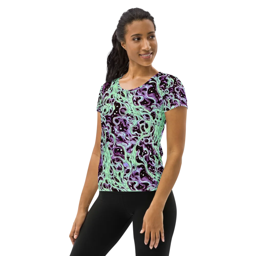 Lavender Lava on Women's Athletic T-Shirt — Left