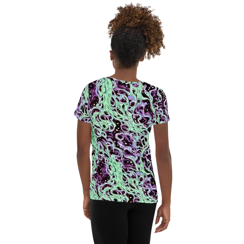 Lavender Lava on Women's Athletic T-Shirt — Back