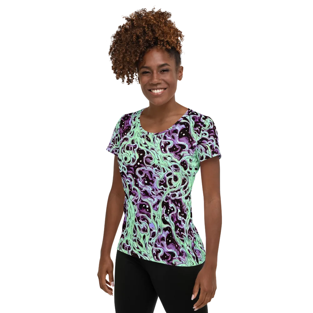 Lavender Lava on Women's Athletic T-Shirt — Left