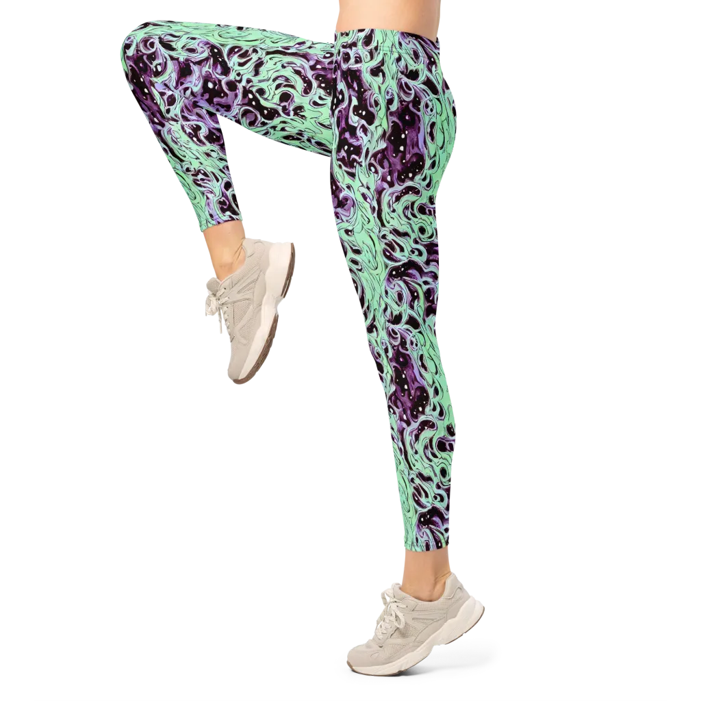 Lavender Lava on Leggings — Left