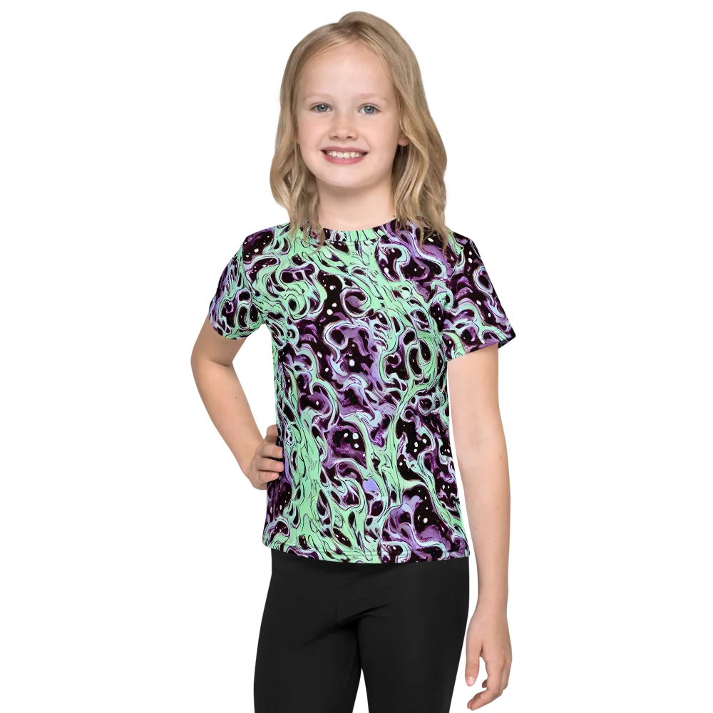Lavender Lava on Kids Crew Neck T-Shirt — Front