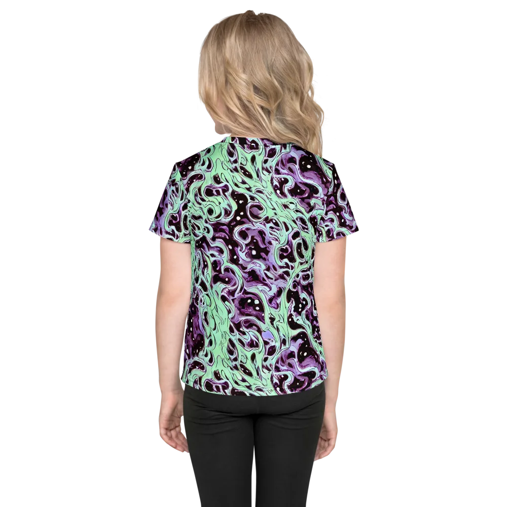 Lavender Lava on Kids Crew Neck T-Shirt — Back