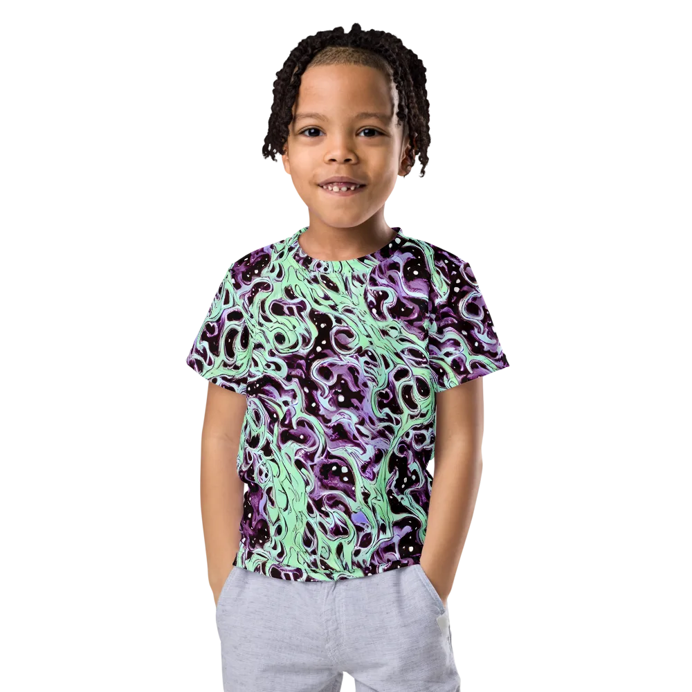 Lavender Lava on Kids Crew Neck T-Shirt — Front
